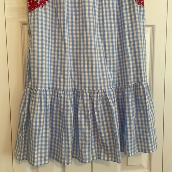 New J. Marie Rebel Ruffle Neck Blue and Red Gingham Dress size XS - Picture 9 of 16